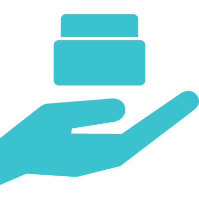 手のひらにのるボタンのアイコン