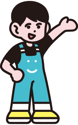 手を挙げるイメージキャラクターのイラスト